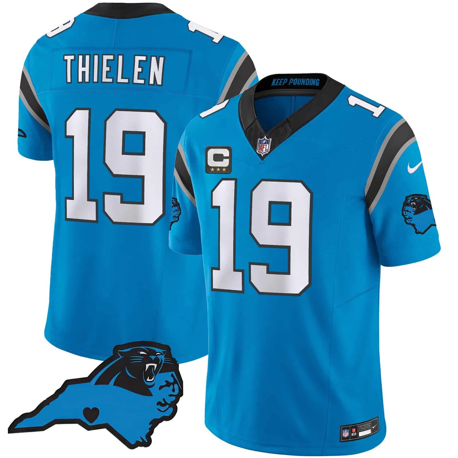 Men Carolina Panthers #19 Thielen Light Blue 2024 Nike Vapor Limited NFL Jersey style 1->customized nfl jersey->Custom Jersey